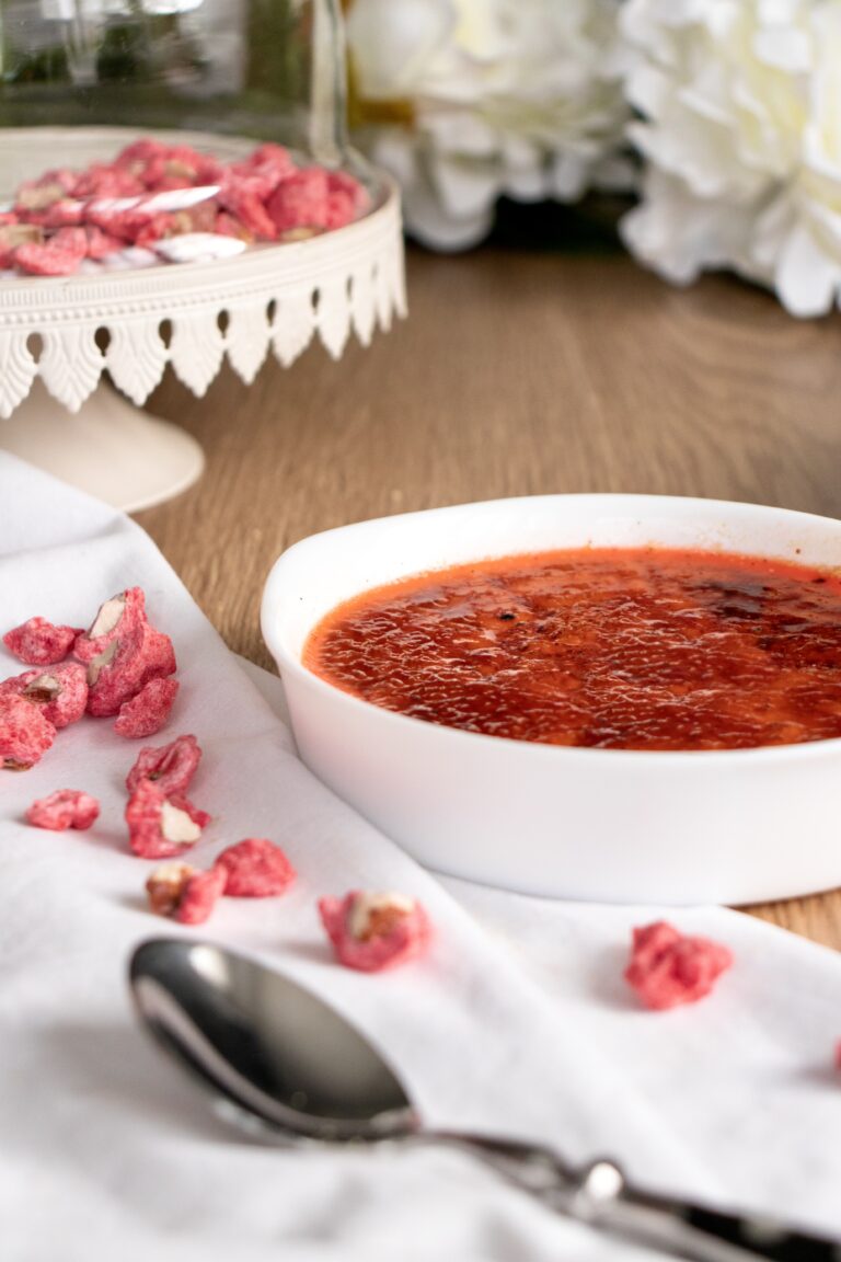 Crème brûlée Pralines Roses, Lait d’Amande &amp; Vanille - Taketimetocook